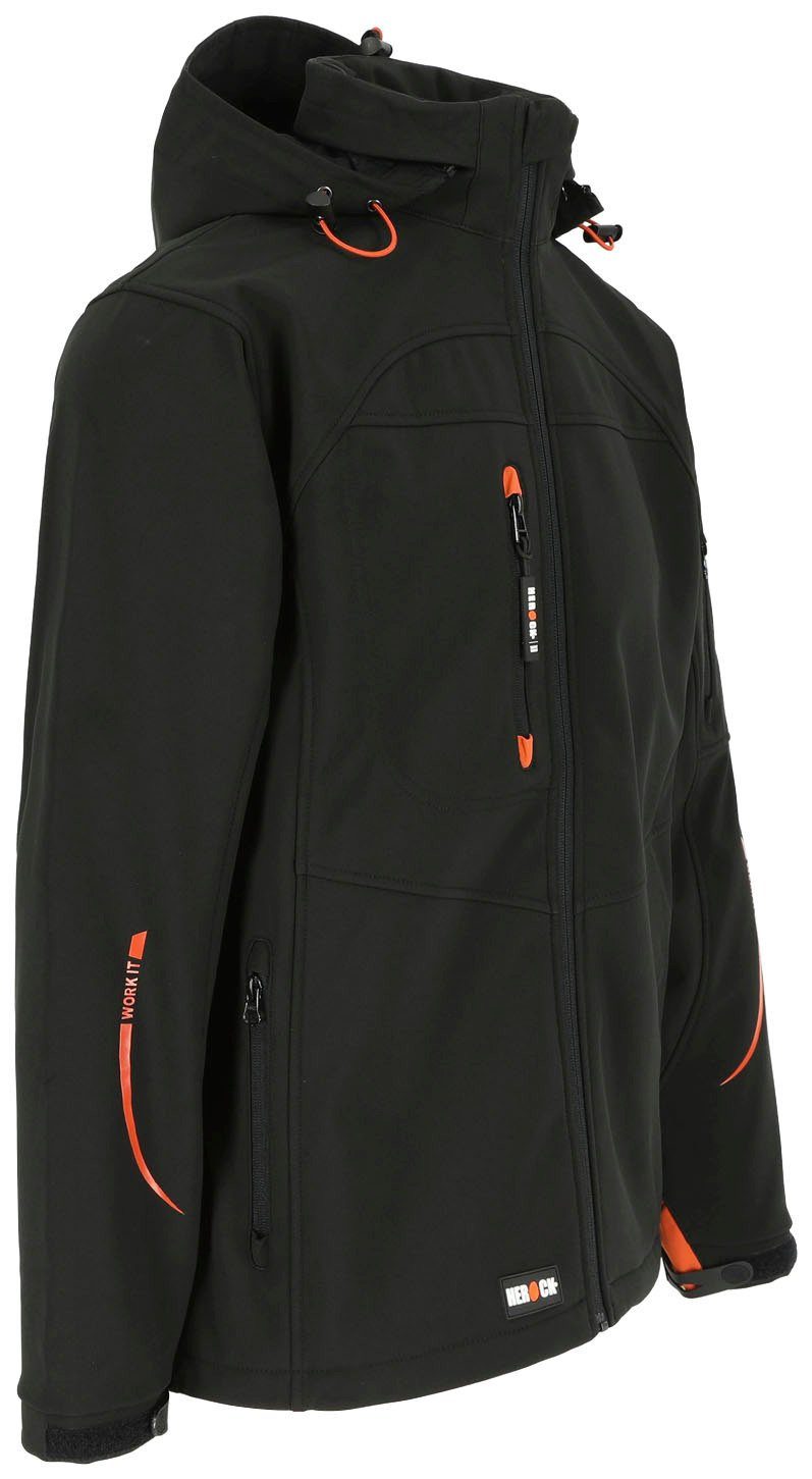 Herock Softshelljacke Poseidon Wasserabweisend, winddicht und atmungsaktiv, abtrennbare Kapuze