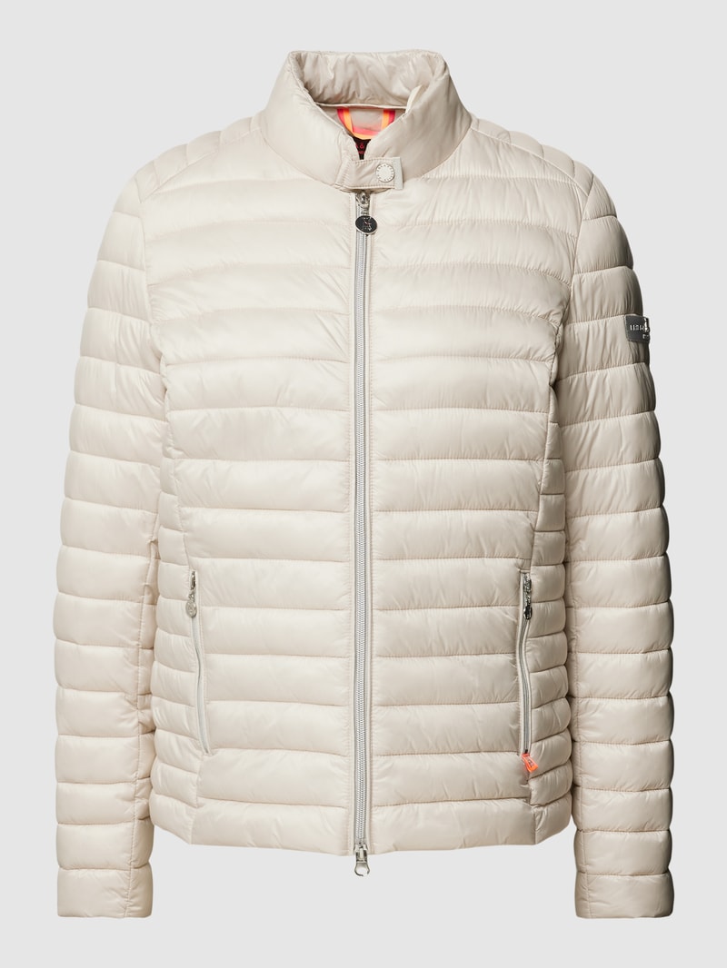 Steppjacke mit Label-Applikation Modell 'JUDY' in kitt