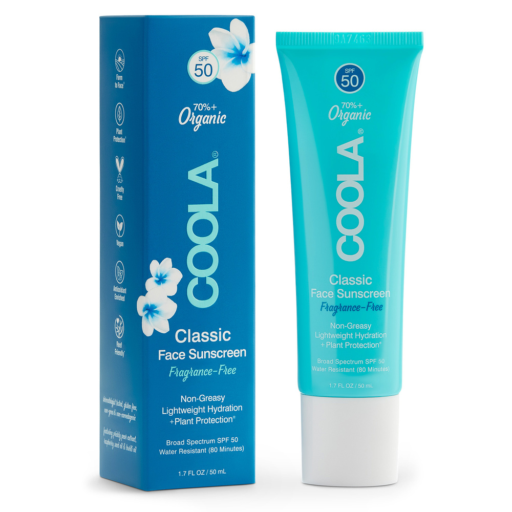 Coola Lotion Solaire Visage SPF50 Sans Parfum Riche en ingrédients naturels hydratants