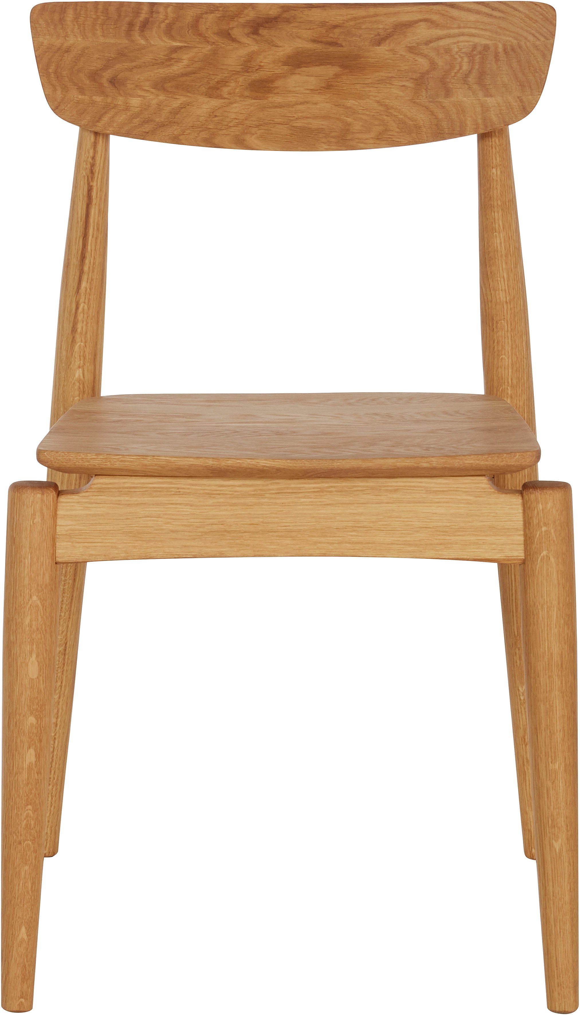 OTTO products 4-Fußstuhl Veikko (Set, 2 St), vegan, mit pflanzlichem Bio Öl behandelt, Massivholz Eiche, stapelbar