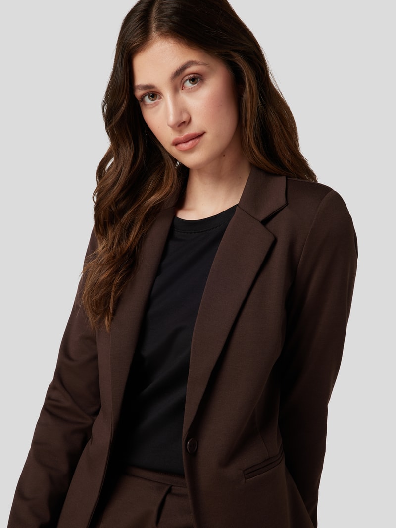 Blazer mit Paspeltaschen Modell 'KATE' in dunkelbraun