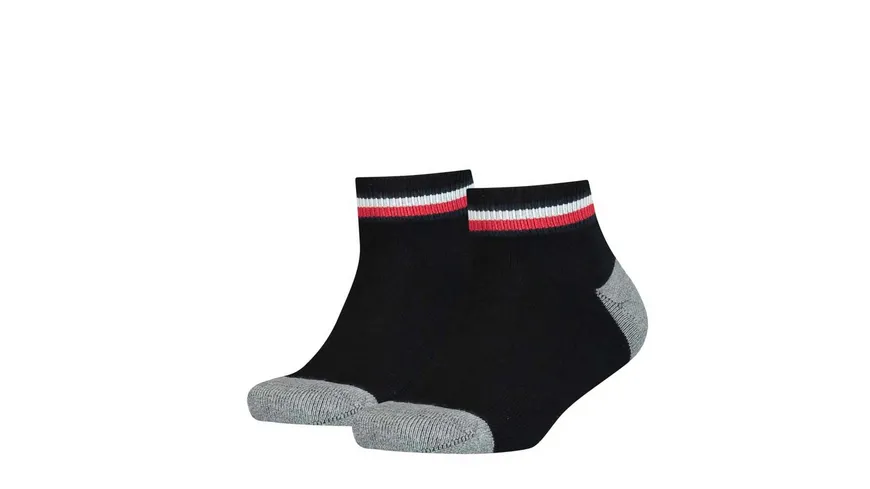 TOMMY HILFIGER Kinder Kurzsocken Iconic Sportsocken 2er Pack black