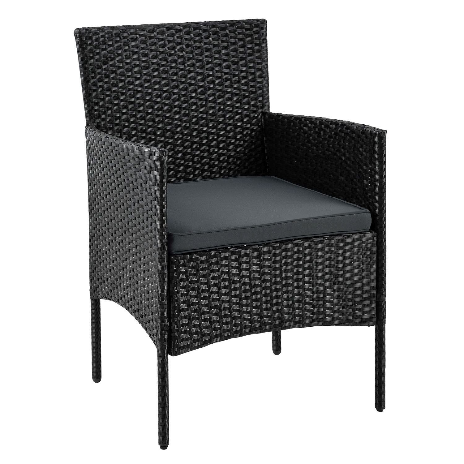 Juskys Gartenlounge-Set Fort Myers, wetterfeste Polyrattan Sitzgruppe für 4 Personen