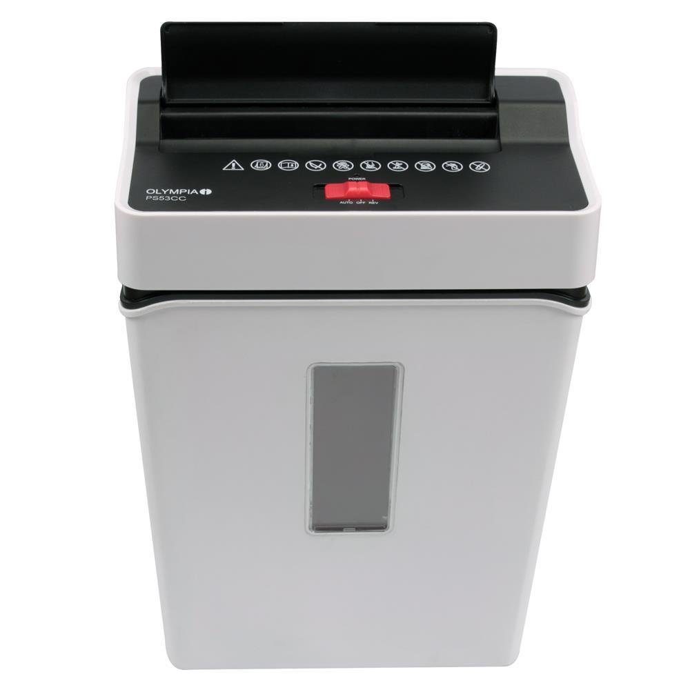 OLYMPIA OFFICE Aktenvernichter PS 53 CC Aktenvernichter, Crosscut Partikellschnitt, 6 Blatt, Kreditkarte, P4, Auffangbehälter