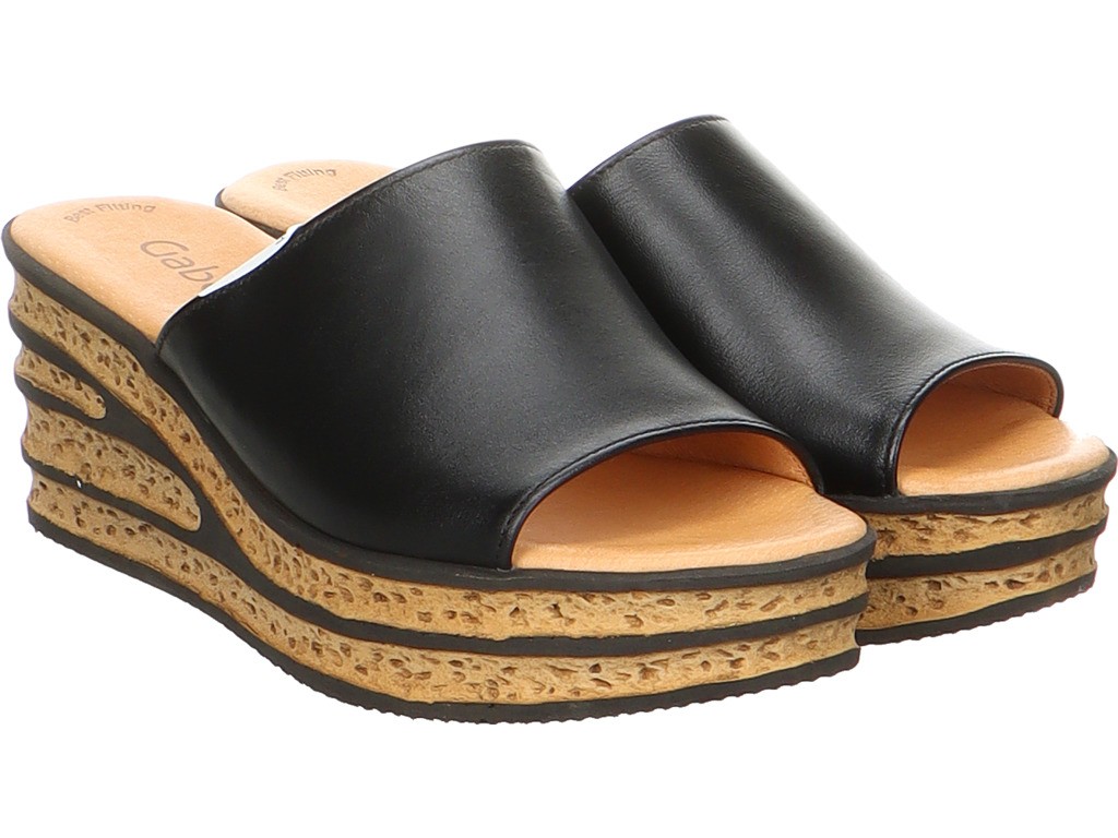 GABOR Pantoletten schwarz Gabor Fashion Pantolette 24.650.27 Schwa