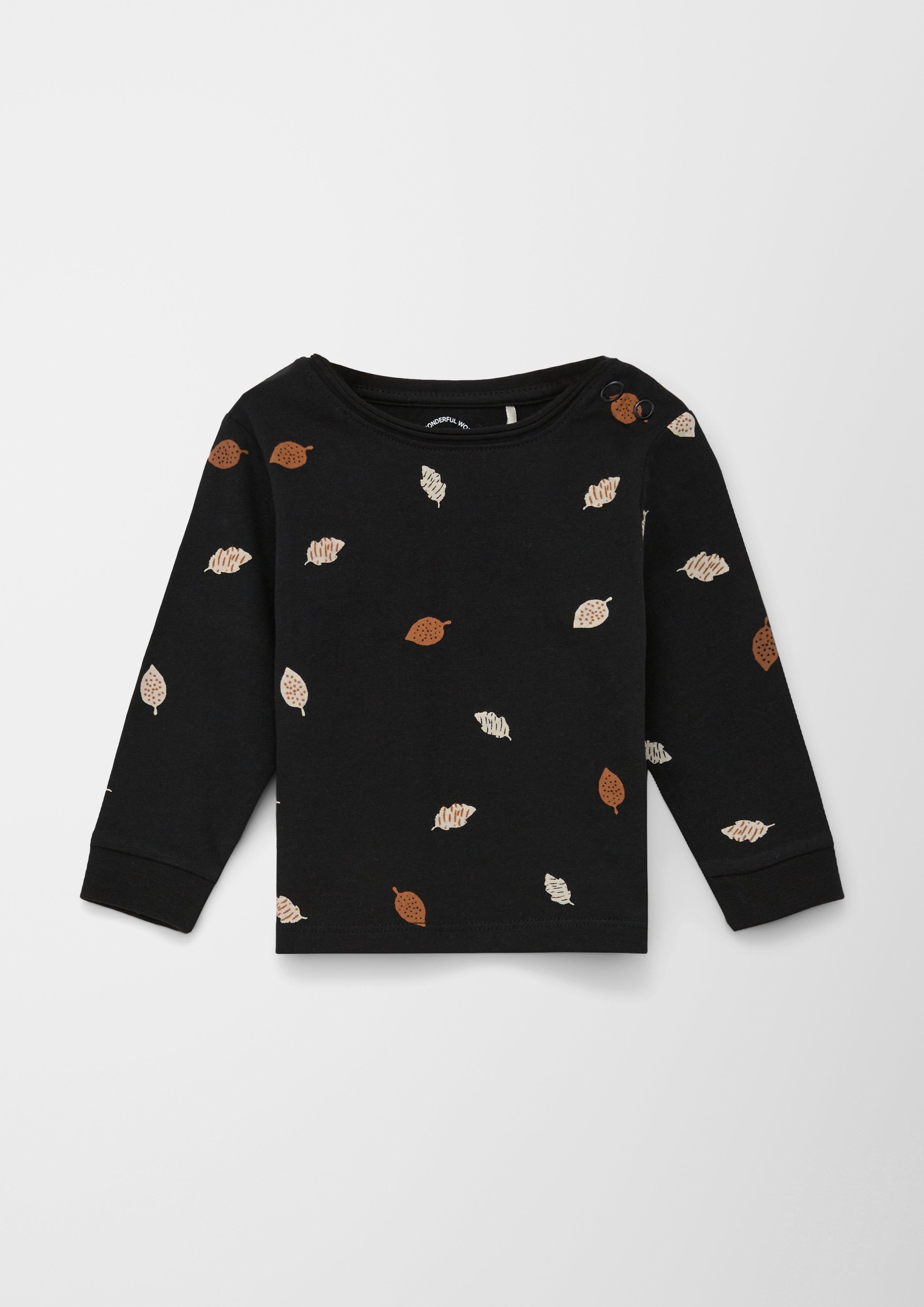 Langarmshirt mit niedlichem Blätter-Alloverprint  2122377-99A8