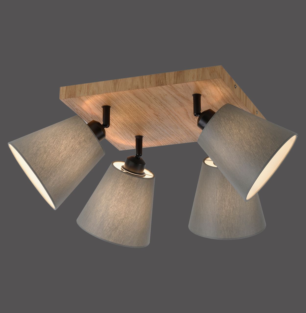 JUST LIGHT Deckenleuchte GREEN MICHEL, 4x E27/40Watt max., Holz-natur