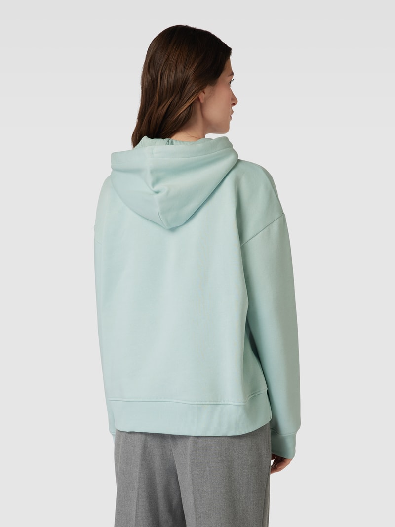Hoodie mit Label-Stitching in aqua blau