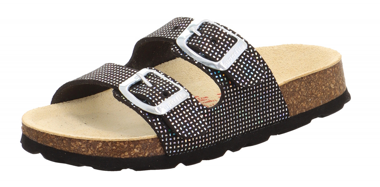 FUSSBETTPANTOFFEL - SchwarzPantoffel mit Schnalle