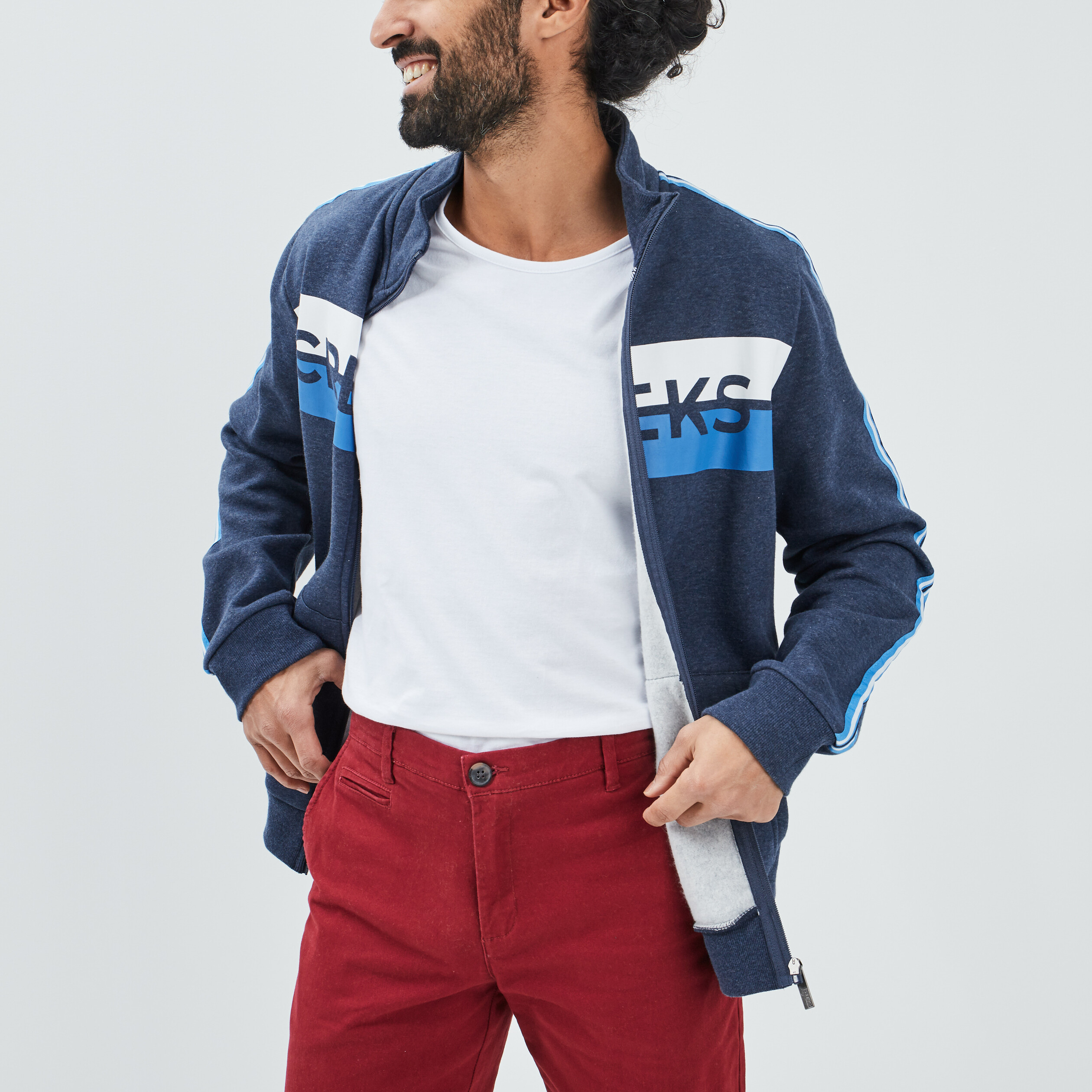 Gilet manches longues Creeks bleu homme | La Halle