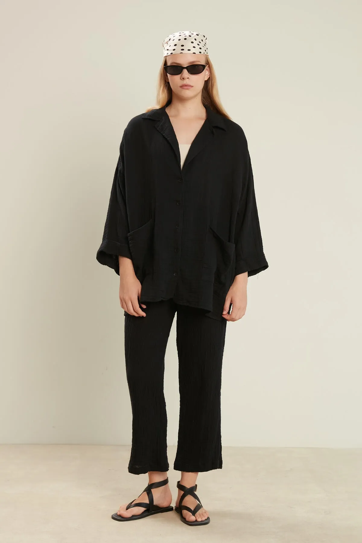 Manuka  MUSSELINHOSE SCHWARZ