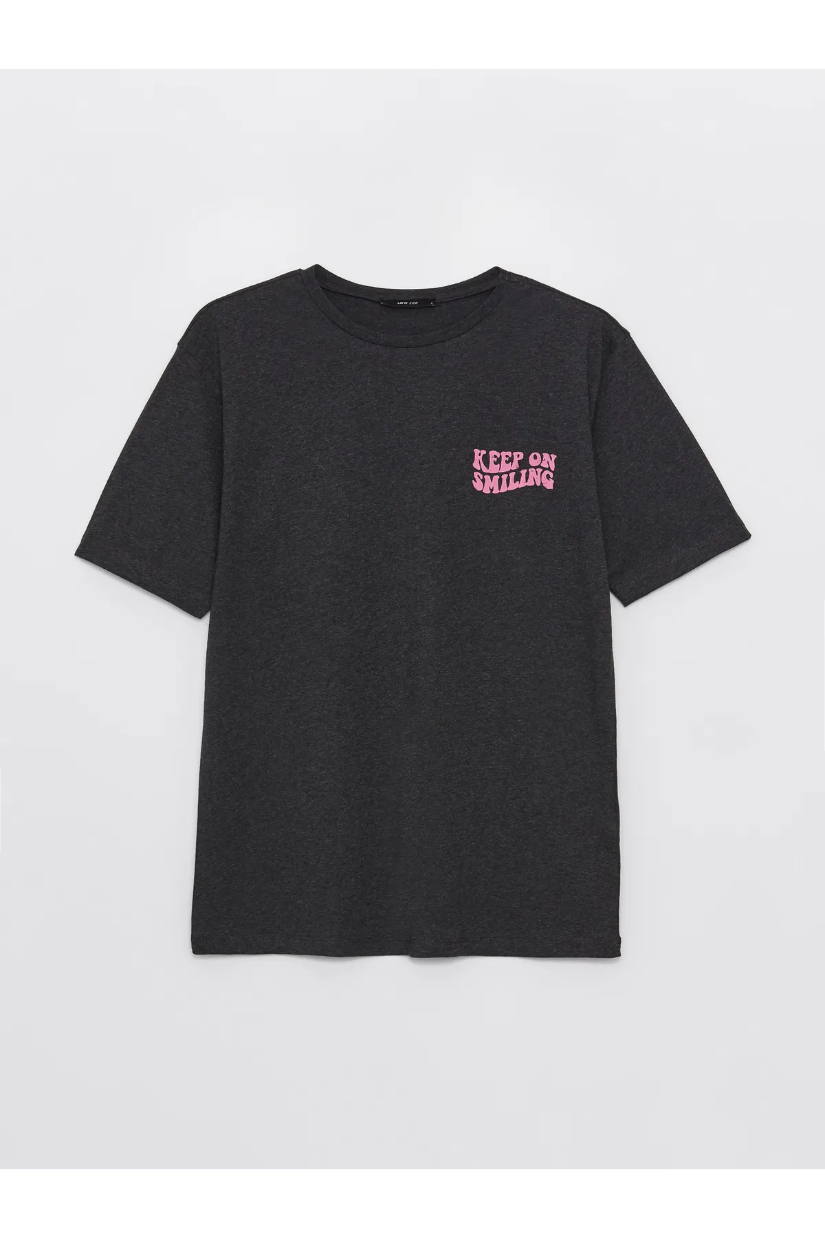 LC Waikiki  Bedrucktes, kurzärmliges Oversize-Damen-T-Shirt mit Rundhalsausschnitt
