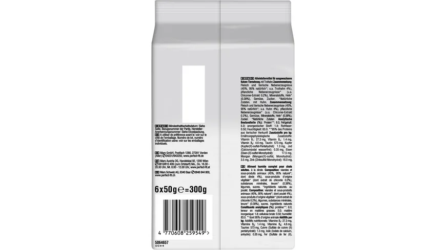 Perfect Fit™ Katze Natural Vitality Adult 1+ mit Truthahn und mit Huhn 300 g