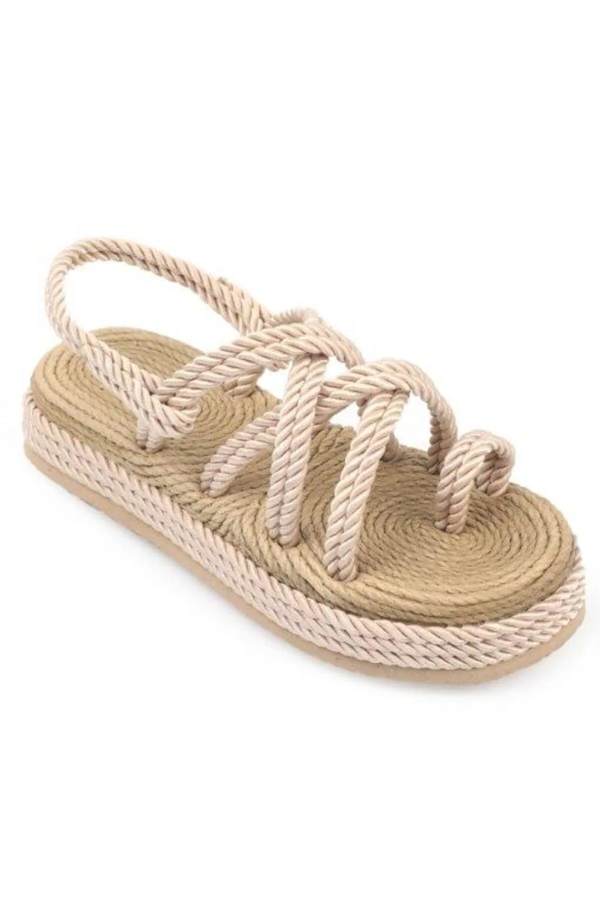 Capone Outfitters  Damen-Sandalen mit Keilabsatz und Schnürung
