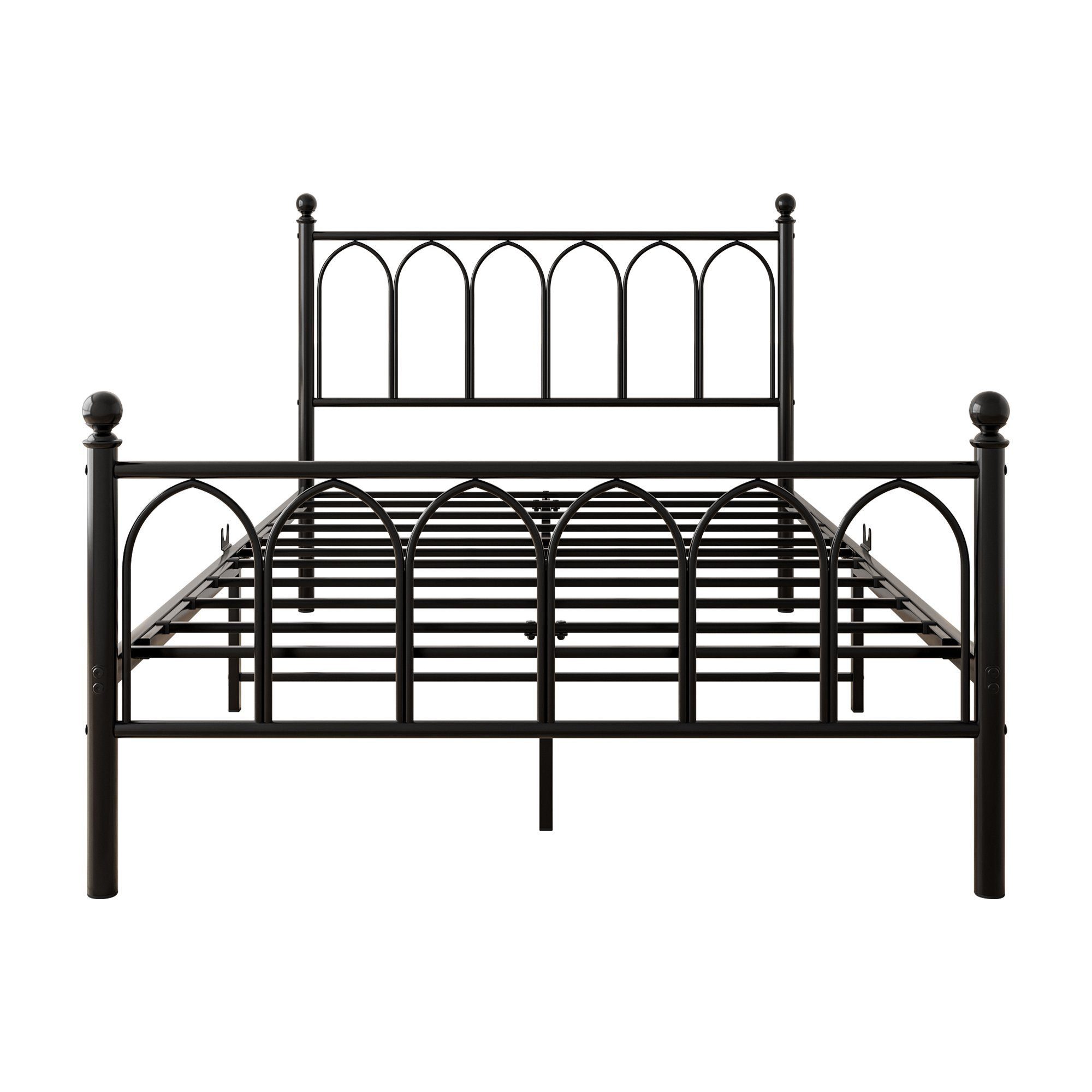 OKWISH Metallbett Einzelbett Jugendzimmer mit Lattenrost ohne Martatze, 120x200cm