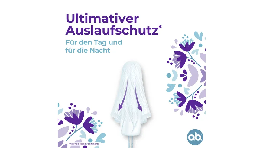 o.b. Tampons ultimativer Auslaufschutz mit extra Schutzflügeln