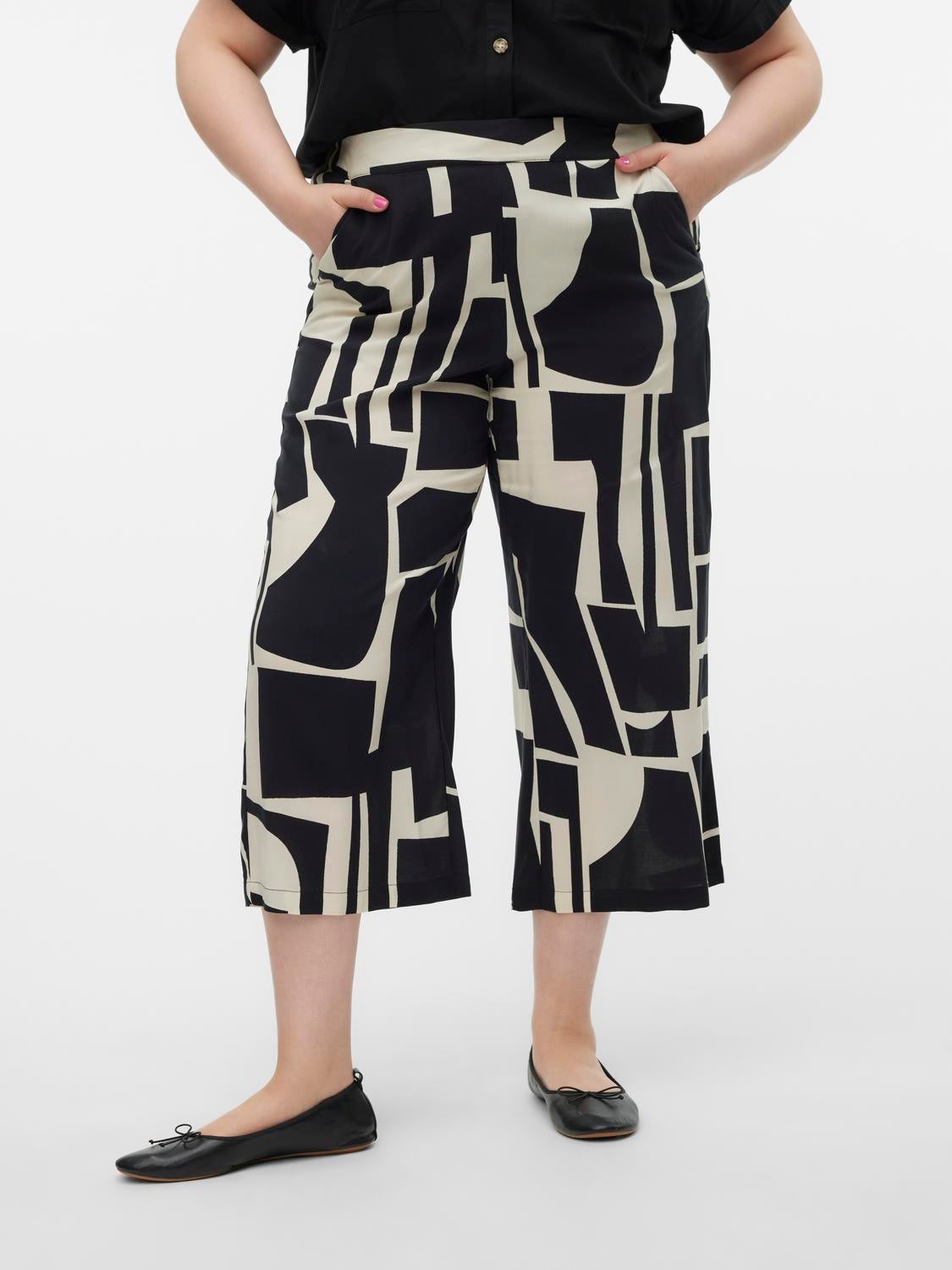 VMCEASY Hohe Taille Culottehose