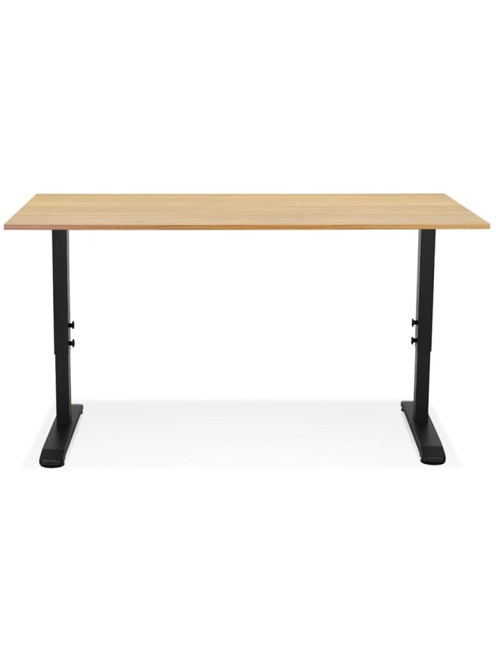 KADIMA DESIGN Schreibtisch höhenverstellbar 160x80 cm, Homeoffice in Beige-Schwarz günstig kaufen