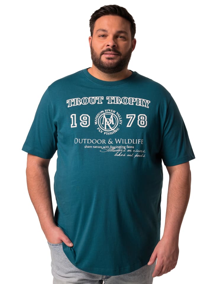 Men Plus Kurzarm T-Shirt in lagunen grün günstig kaufen