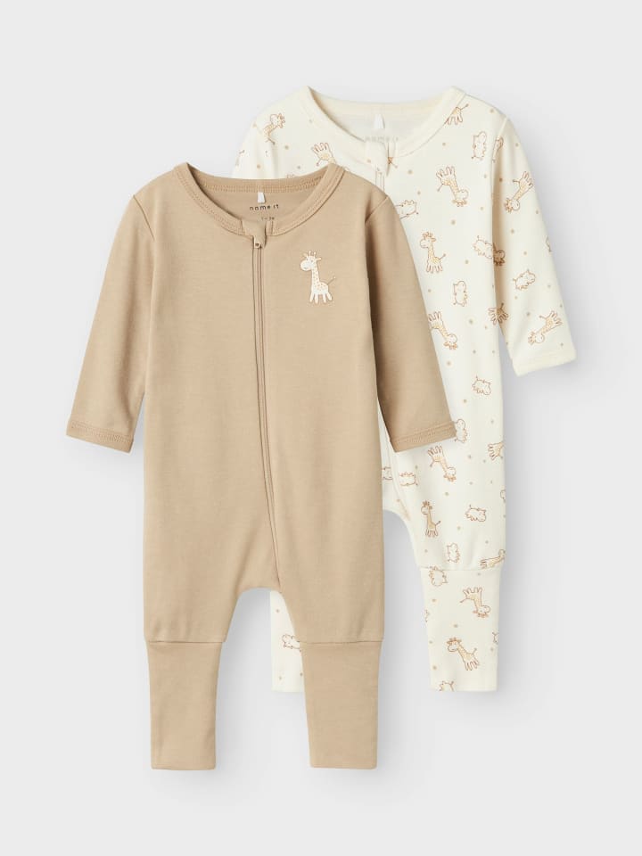 name it Schlafstrampler 2er Pack NBNNIGHTSUIT ZIP GIRAFFE in jet stream günstig kaufen