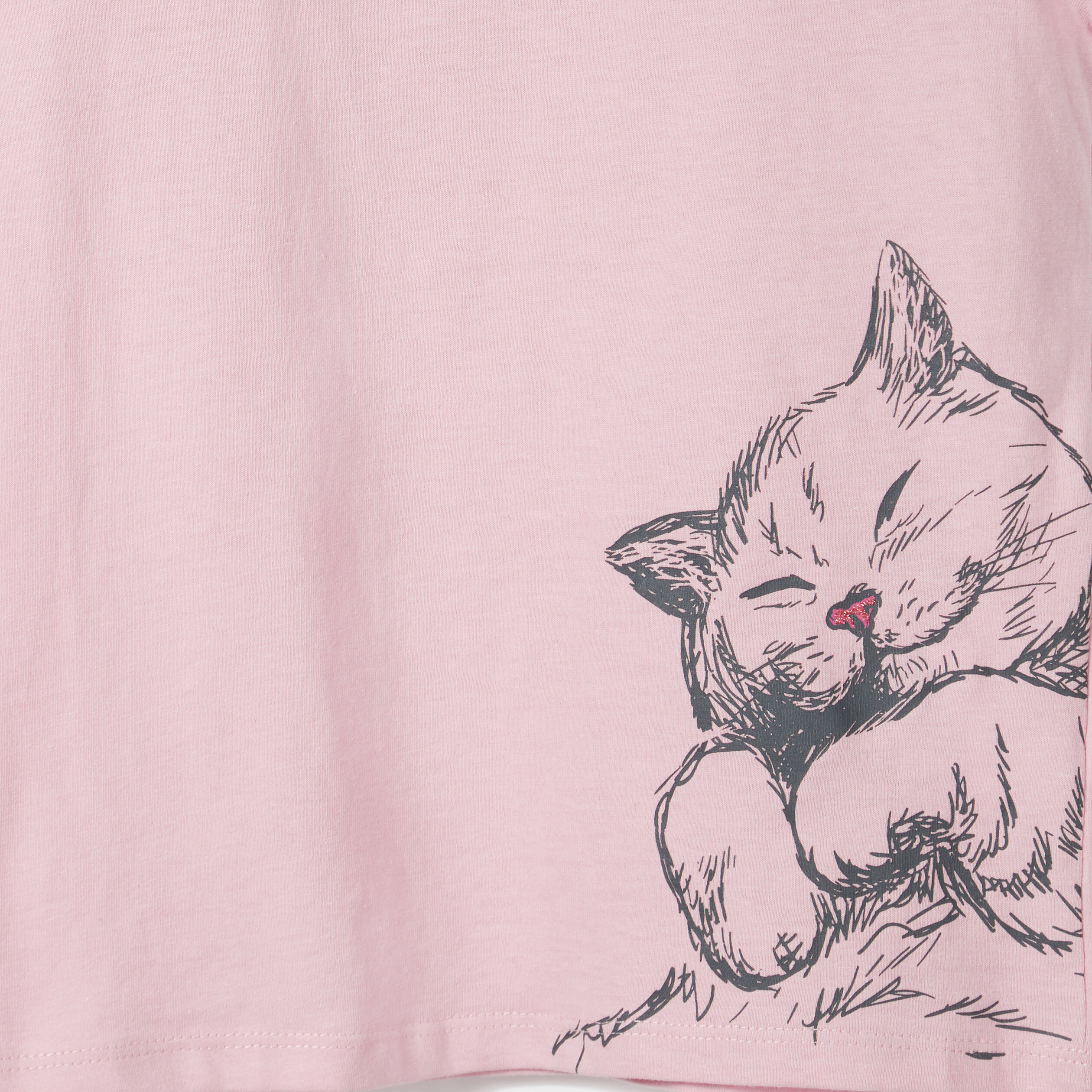 T-shirt manches courtes rose pastel fille | La Halle