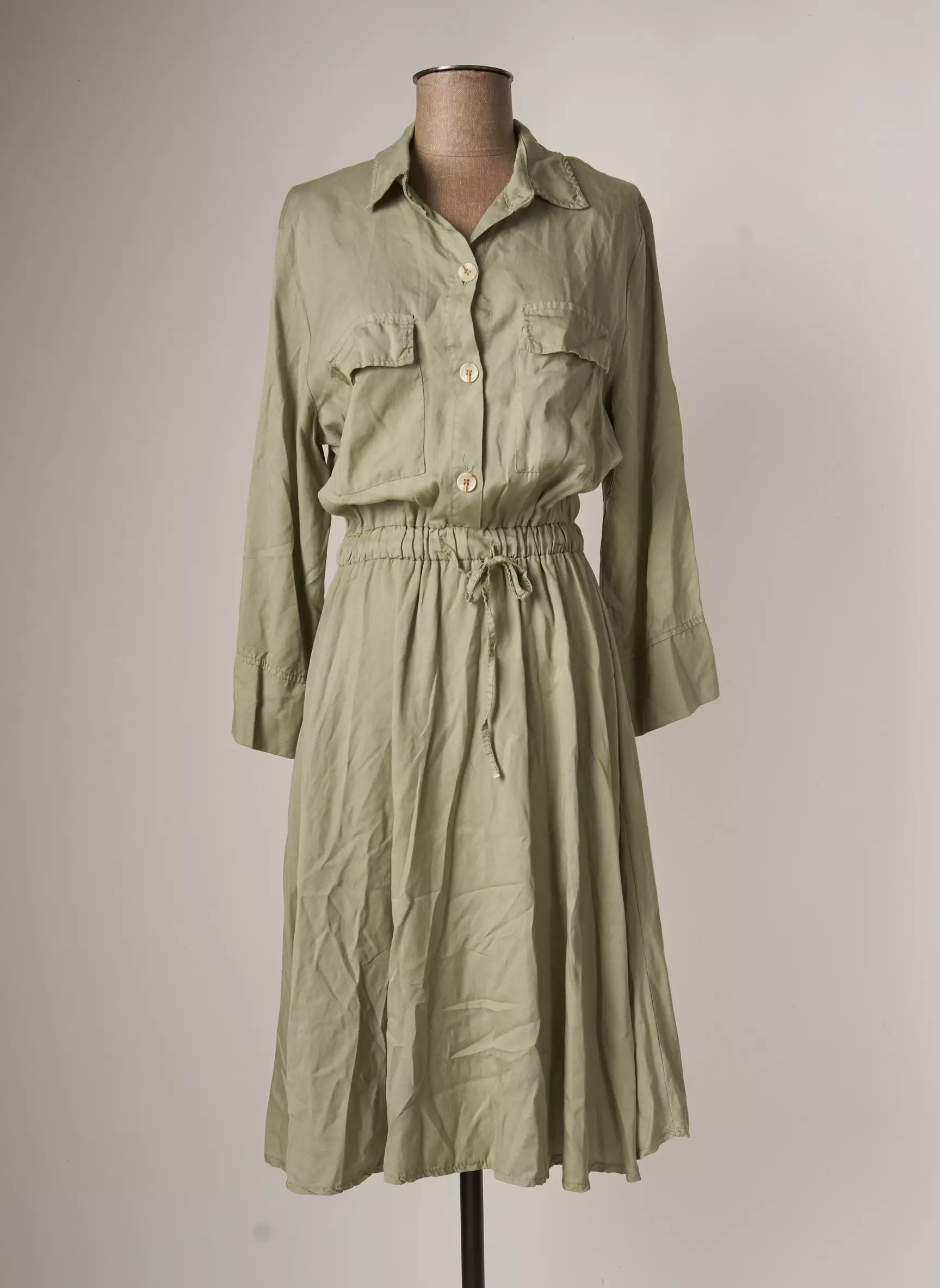 Biscote Robes Mi Longues Femme couleur vert