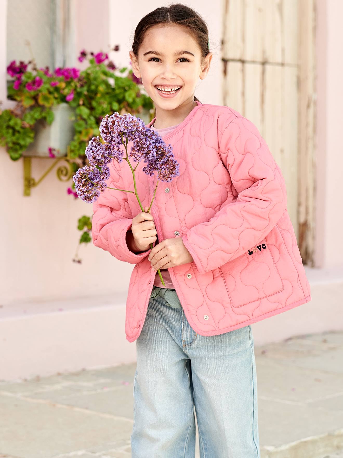 Vertbaudet Mädchen Steppjacke mit Recyclingmaterial - pfirsich
