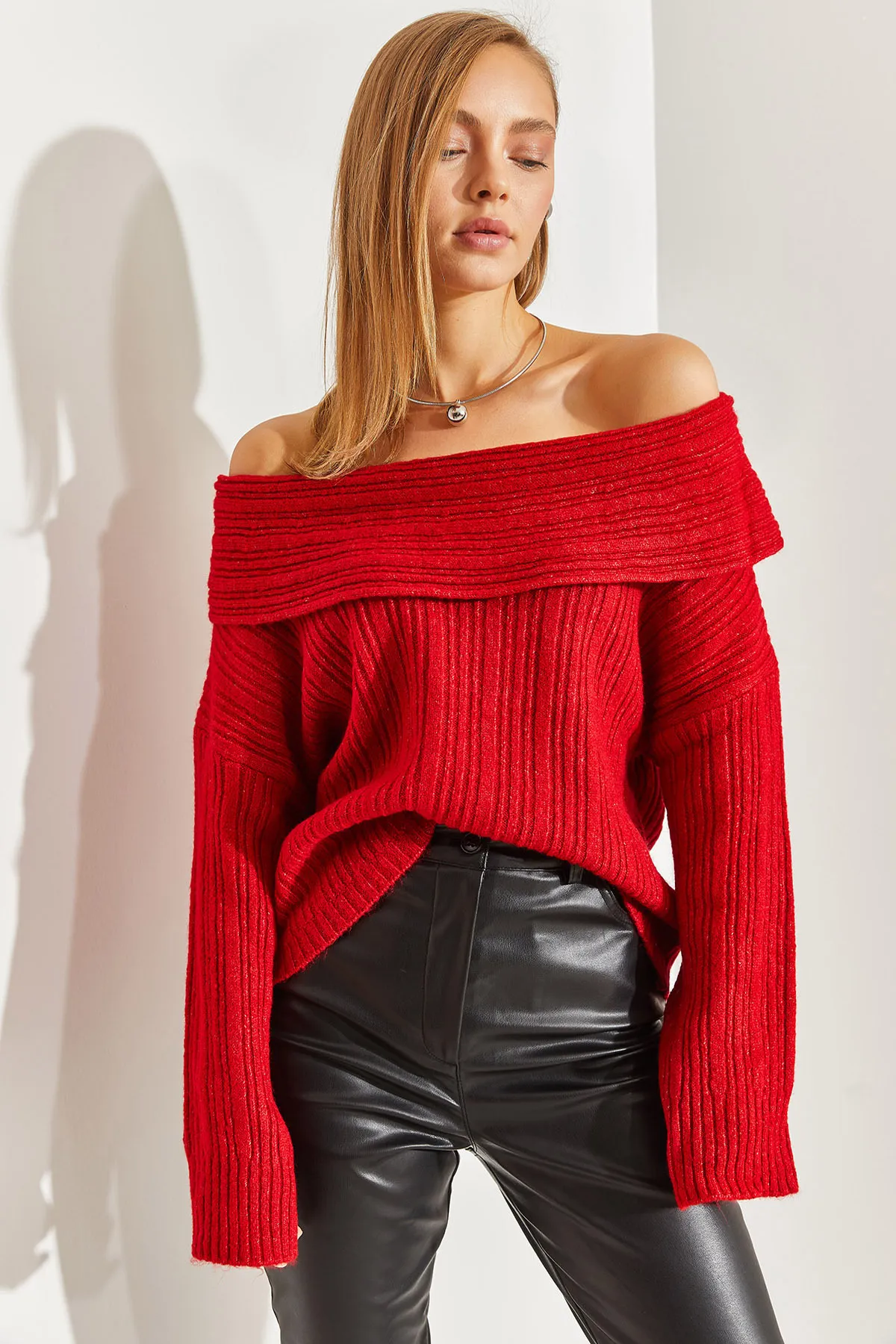 Bianco Lucci  Damenpullover mit Rüschenkragen