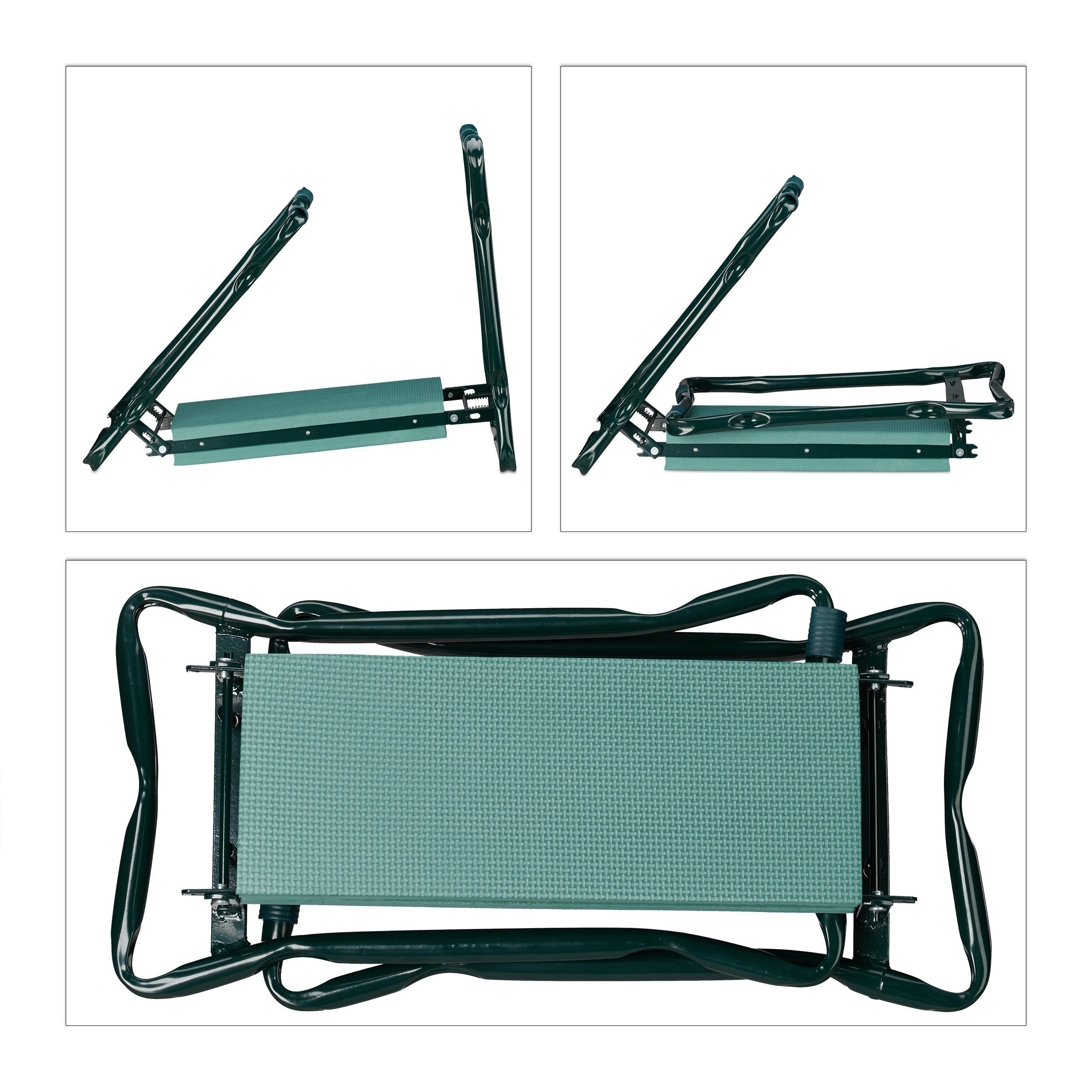 relaxdays Arbeitshocker Kniebank mit Taschen