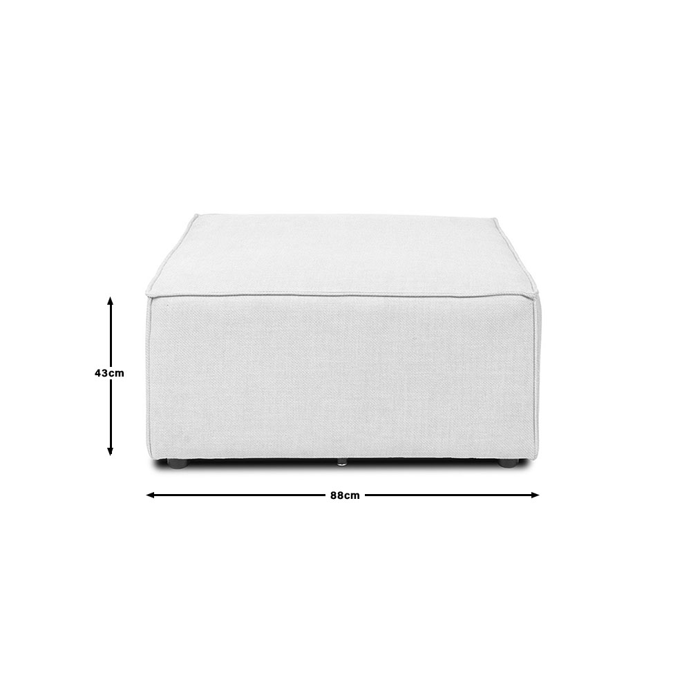 Home Deluxe Modulares Sofa VERONA Hocker - hellgrau