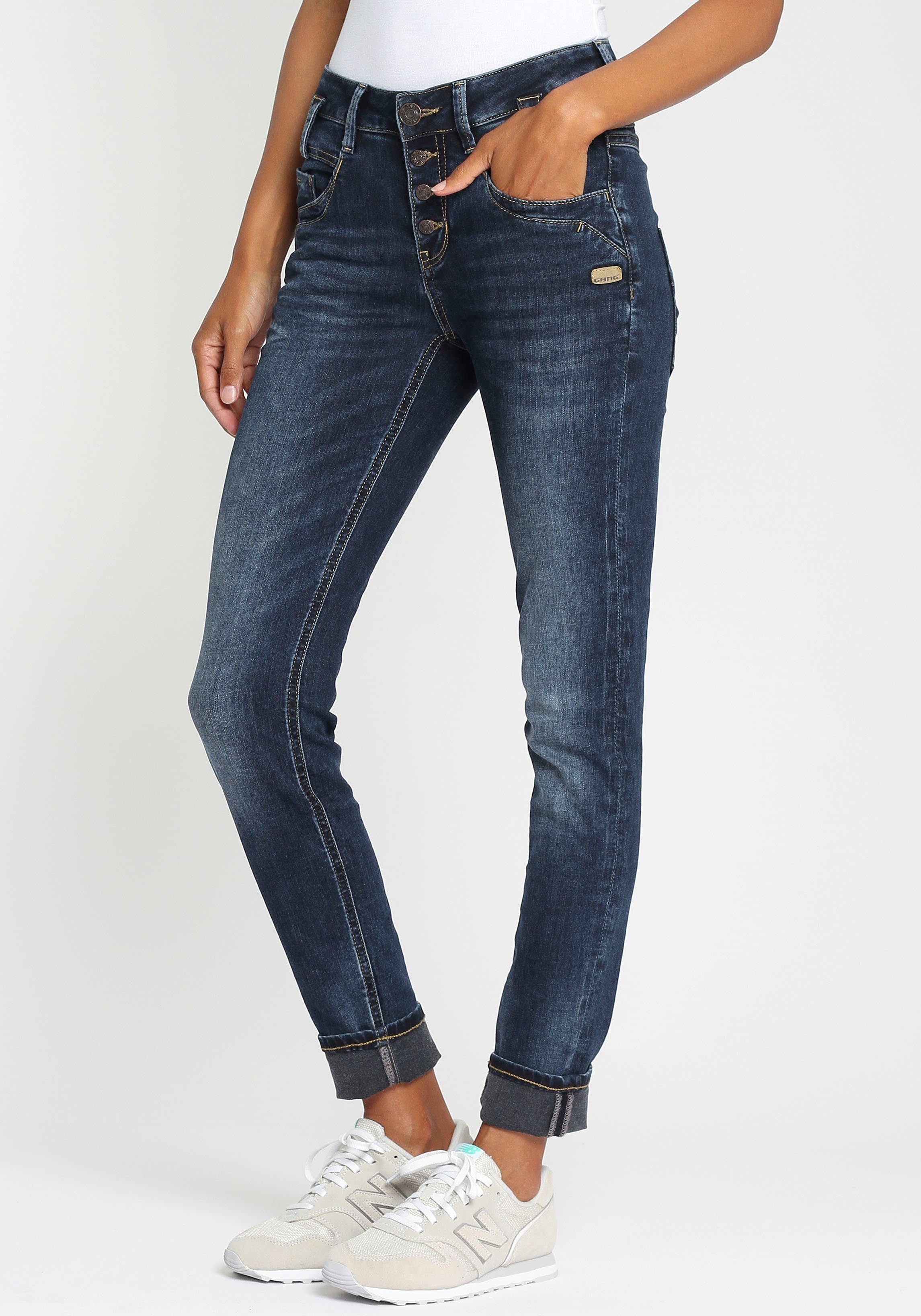 GANG Slim-fit-Jeans 94CARLI mit offener Knopfleiste