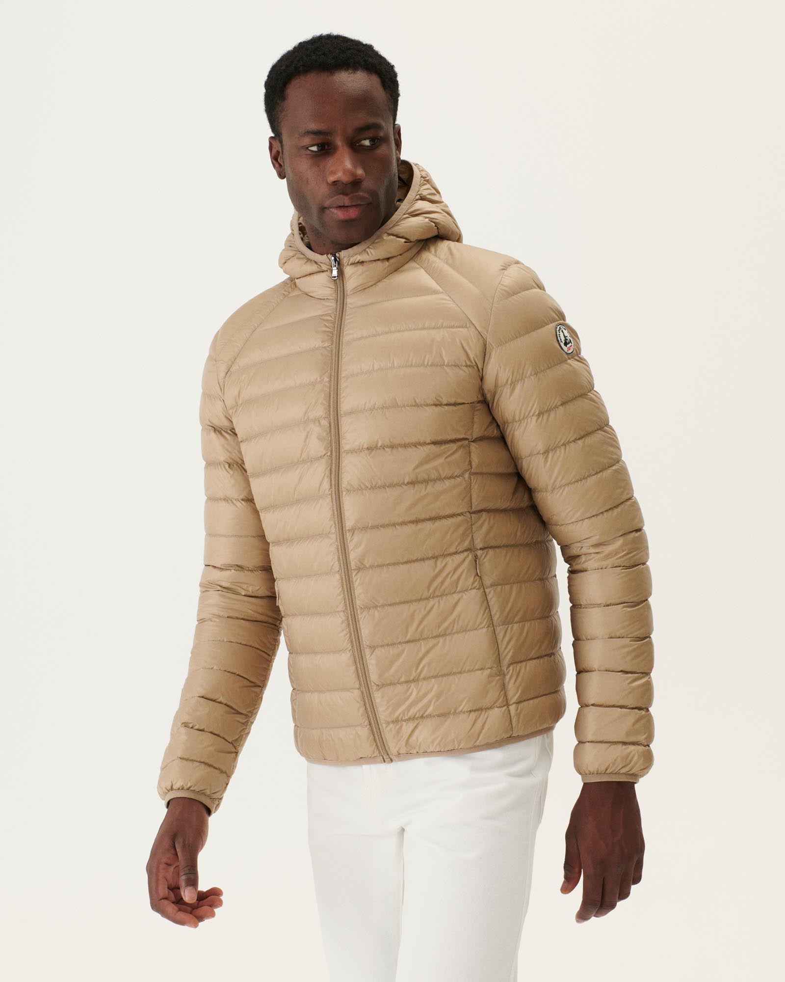 Doudoune légère à capuche Beige Nico