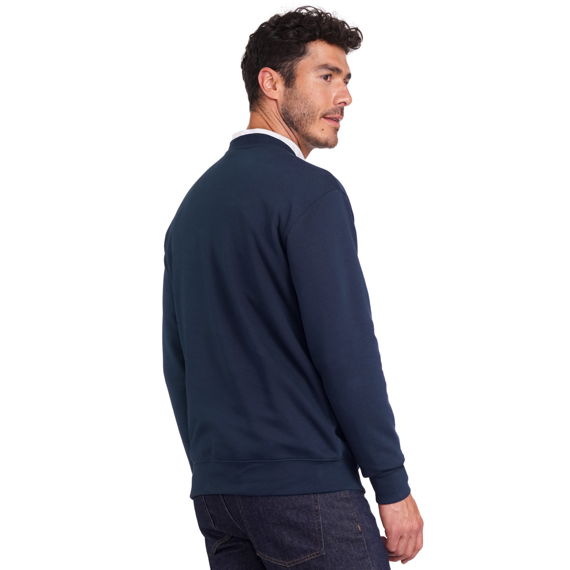 Herren Weihnachtssweatshirt mit Print dunkelblau