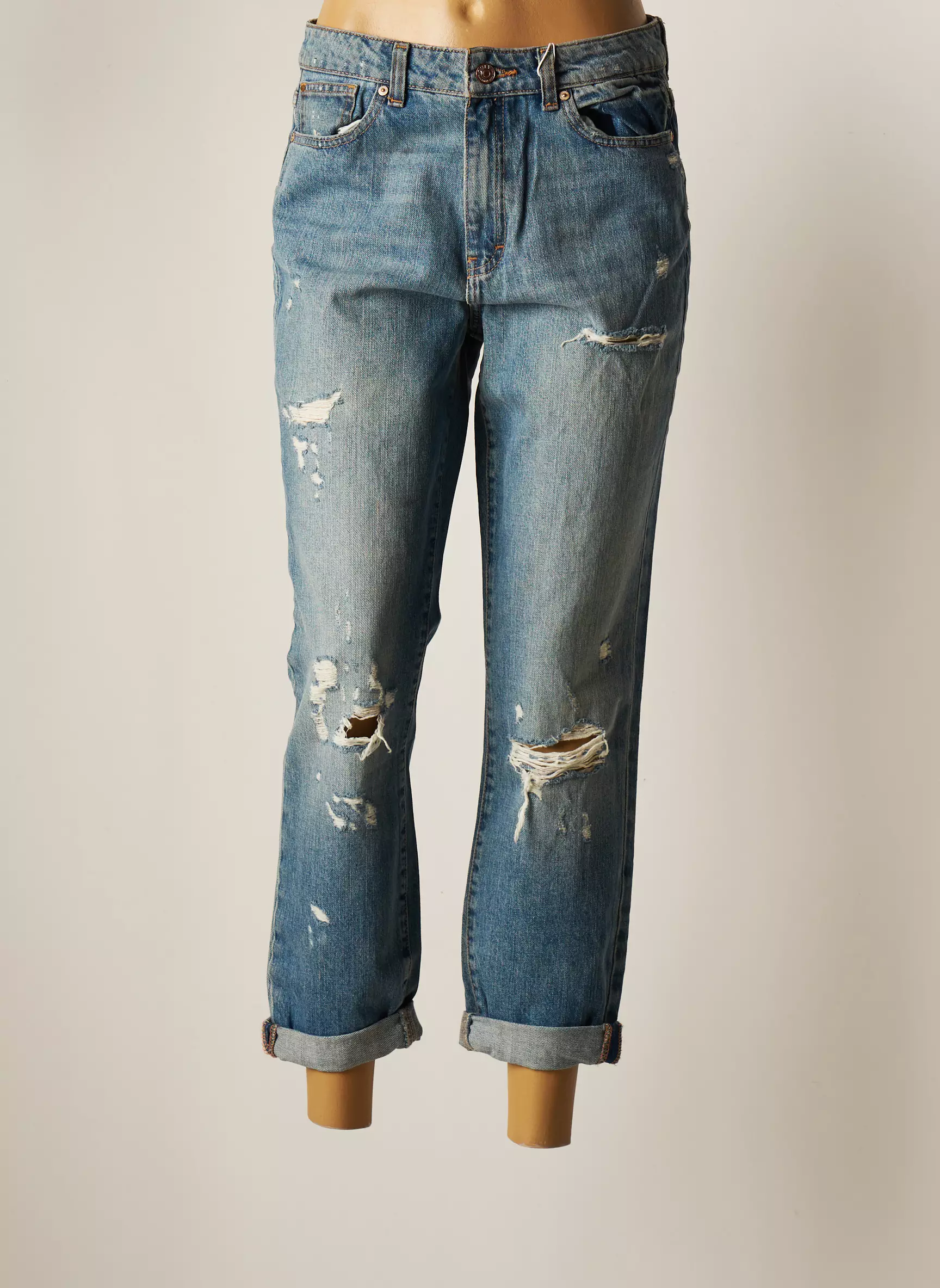 Only Jeans Coupe Droite Femme couleur bleu