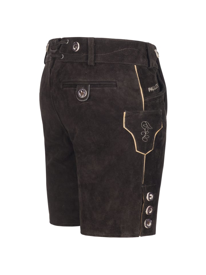 PAULGOS Lederhose Kurz Echtleder HK2 in Dunkelbraun günstig kaufen