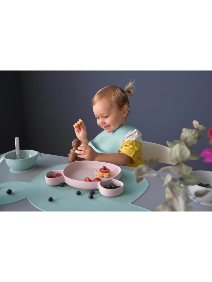 Lässig 3er Set Silikon Geschirrset mit Lätzchen Little Chums in Maus grau günstig kaufen onesize