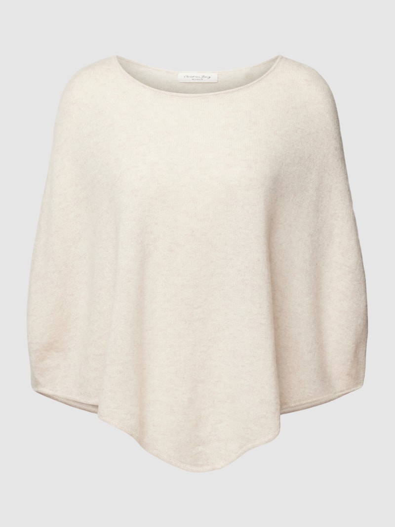 Poncho aus Kaschmir in beige meliert