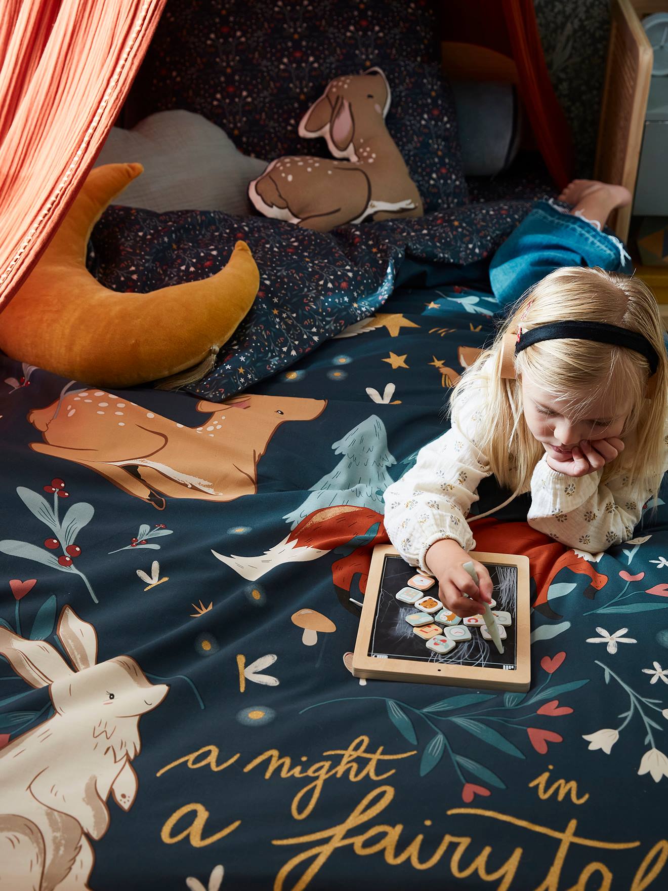 Vertbaudet Kinderbett KONFETTI NATUR, Massivholz - braun