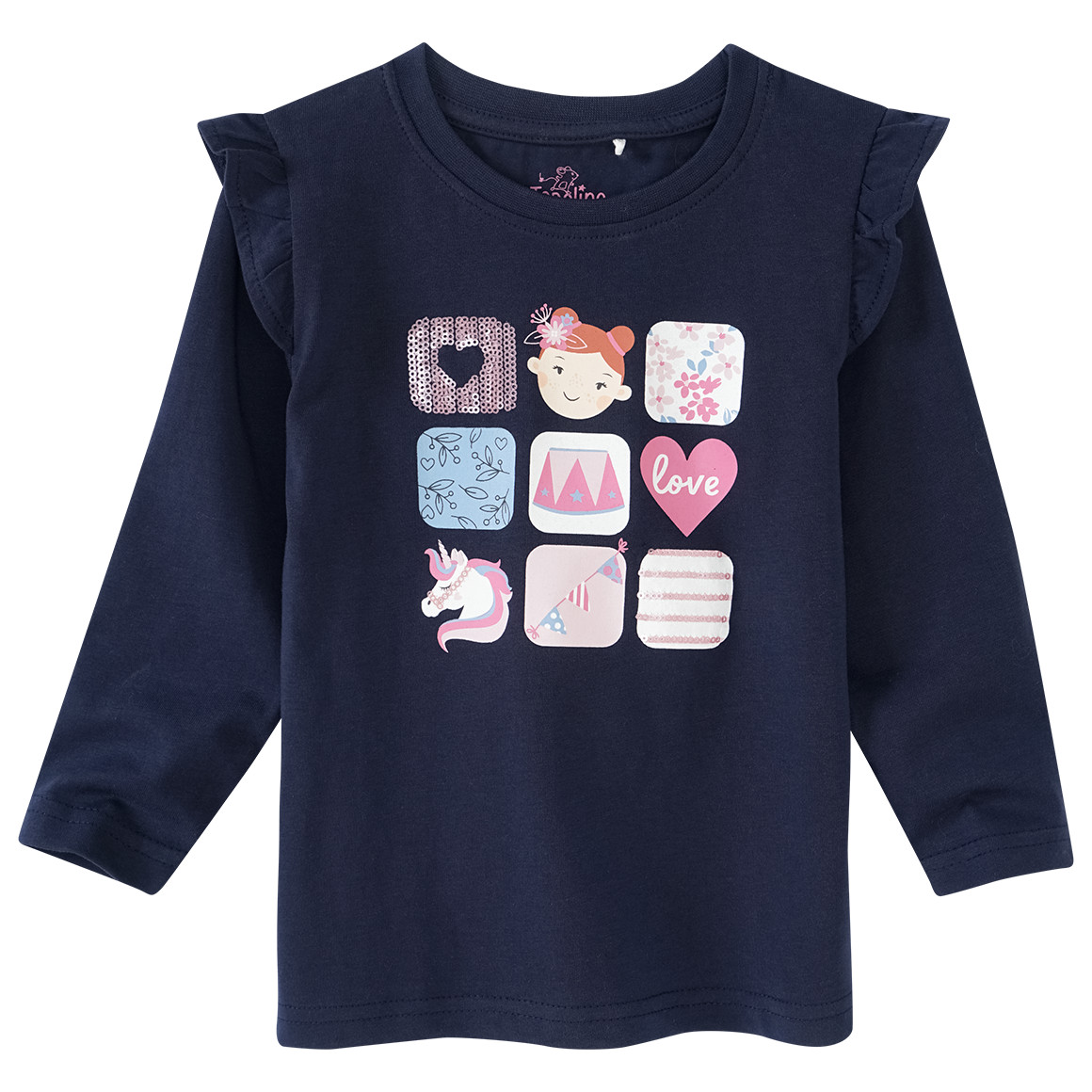 Mädchen Langarmshirt mit Volant