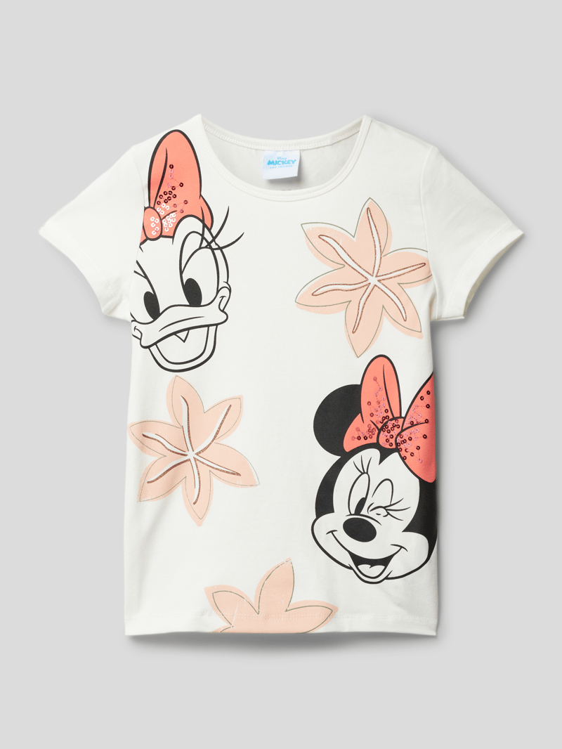 T-Shirt mit Motiv-Print in weiß
