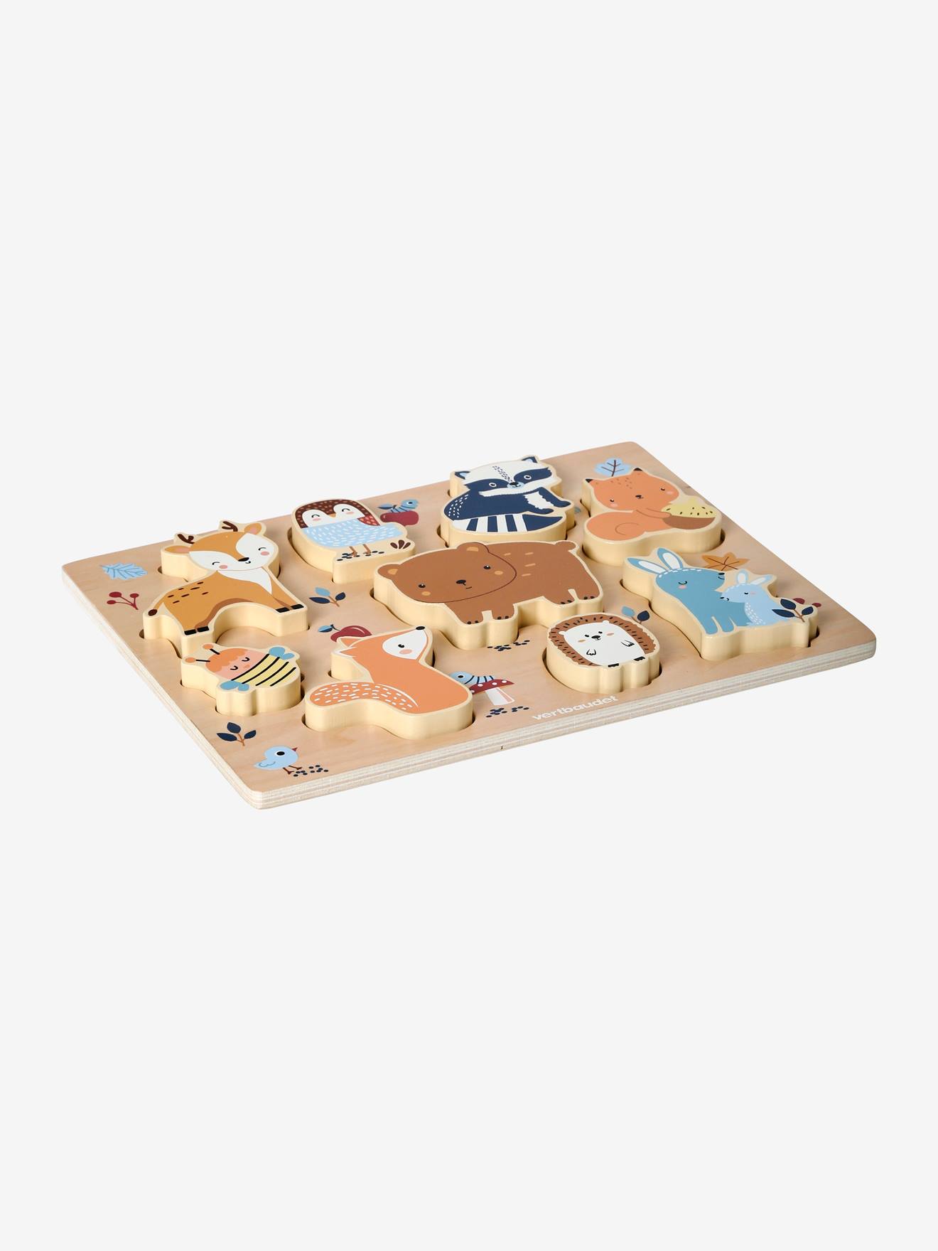 Puzzle à encastrer Les amis de la Forêt en bois FSC® vert