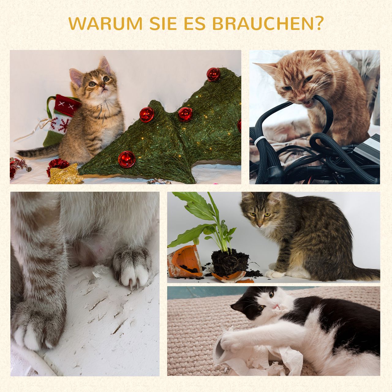 PawHut Kratzbaum mit Jute-Kratzmatte Katzenhaus Liegeplattform Spielball Kaffee