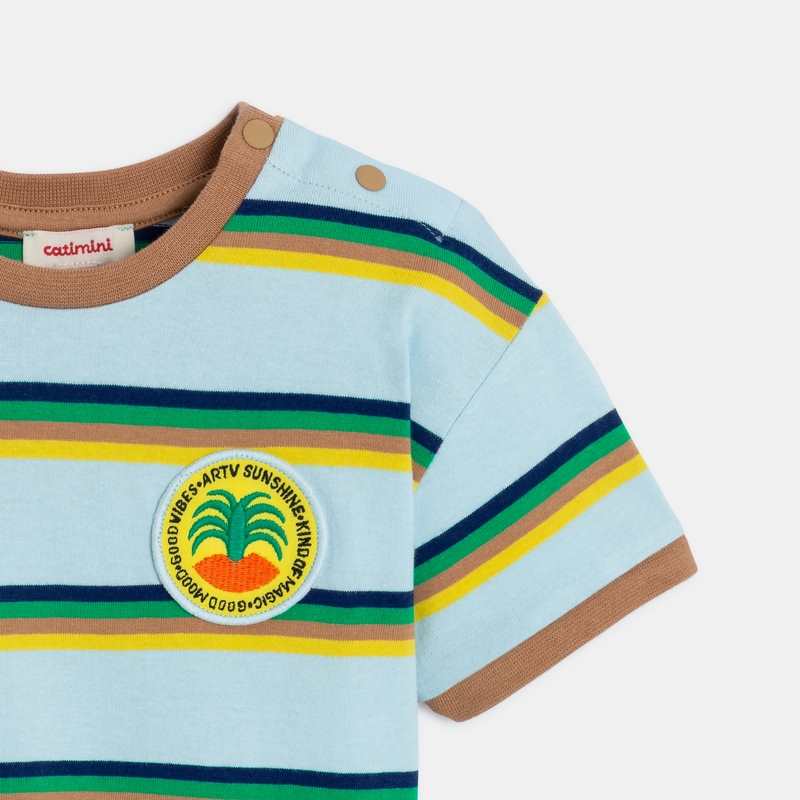 T-shirt bébé garçon bleu rayé Catimini