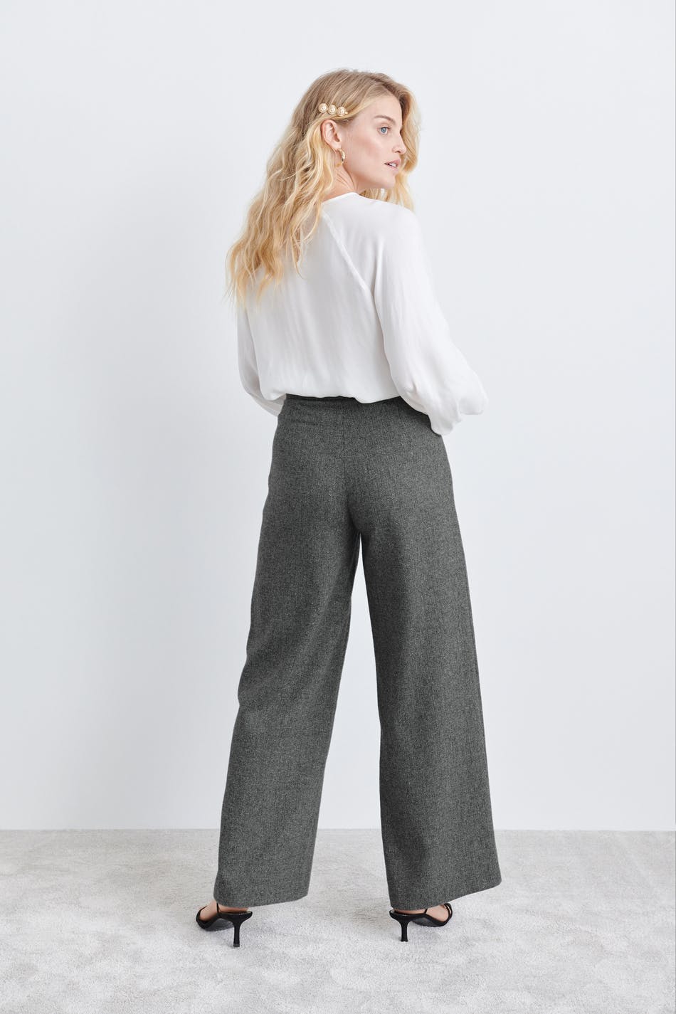 Bella fishbone trousers