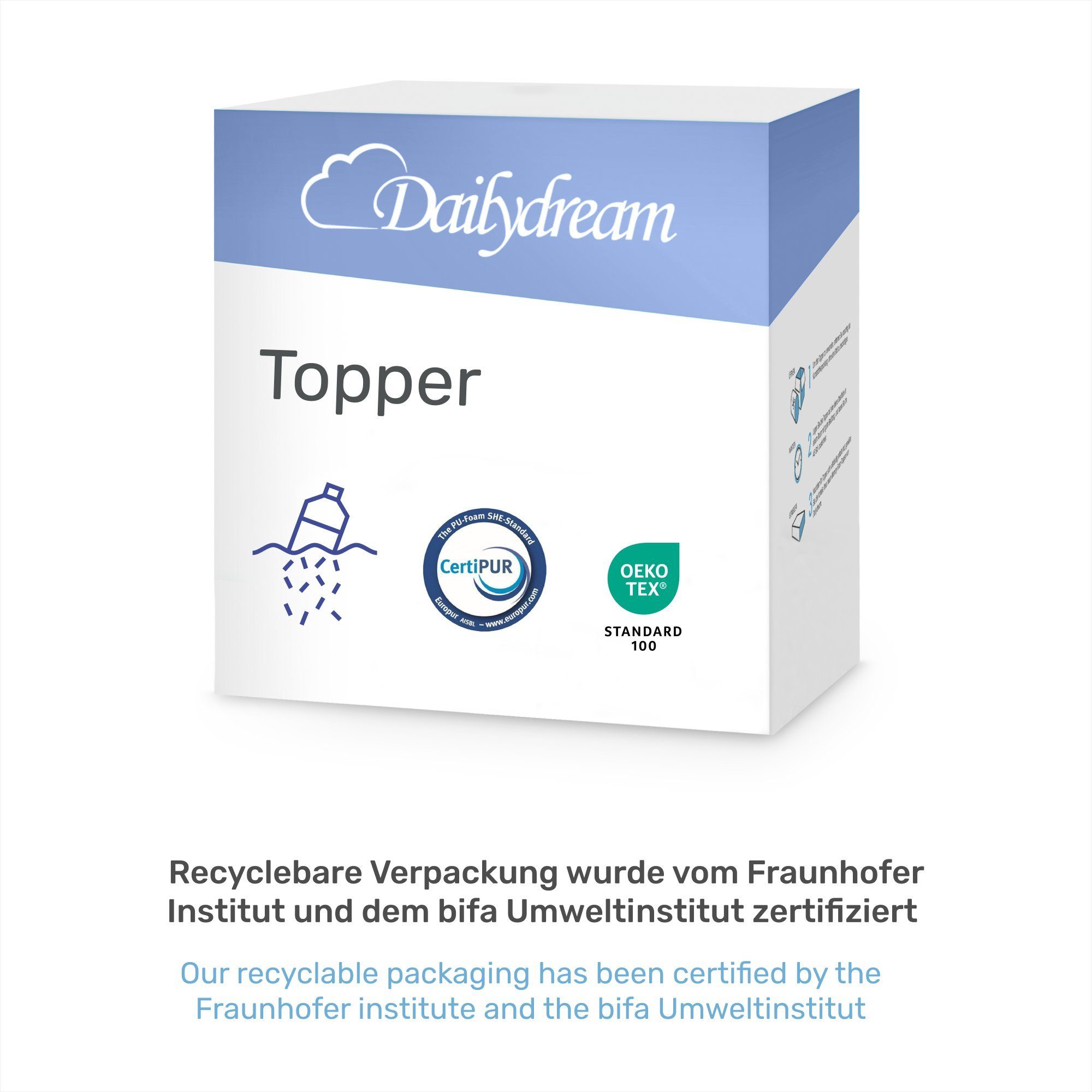 Topper mit Memory Foam von, Dailydream, Viscoschaum, (mit unterschiedlichen Bezugs-Editionen, 