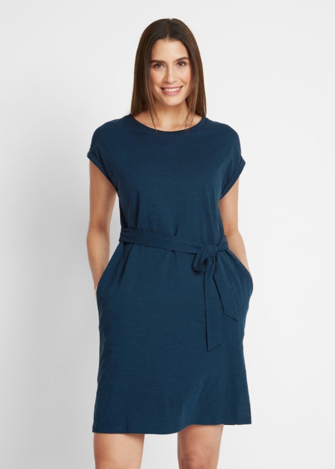 Shirtkleid mit Bindeband