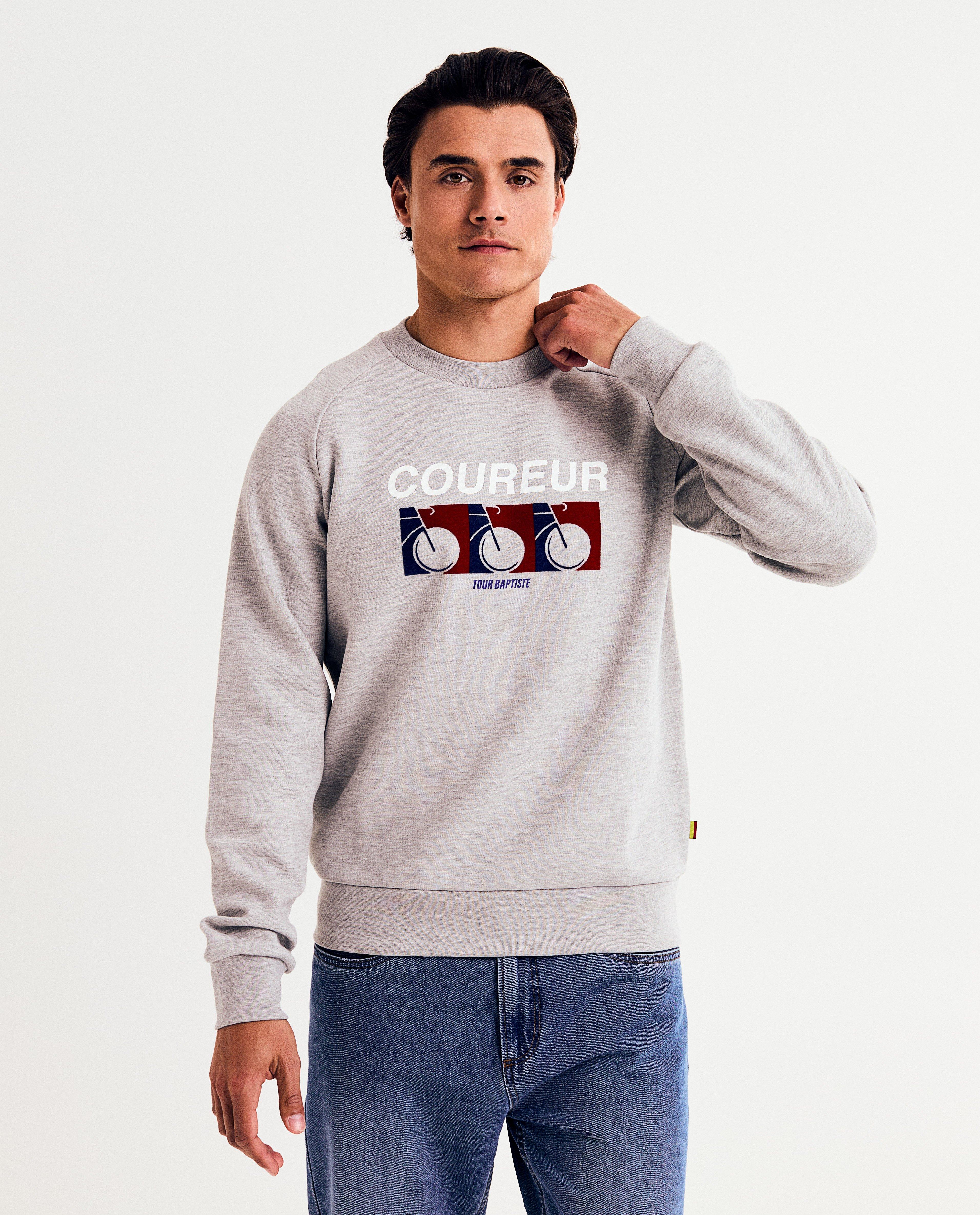 Pulover Baptiste cu imprimeu în relief, unisex, XS-XXL gri