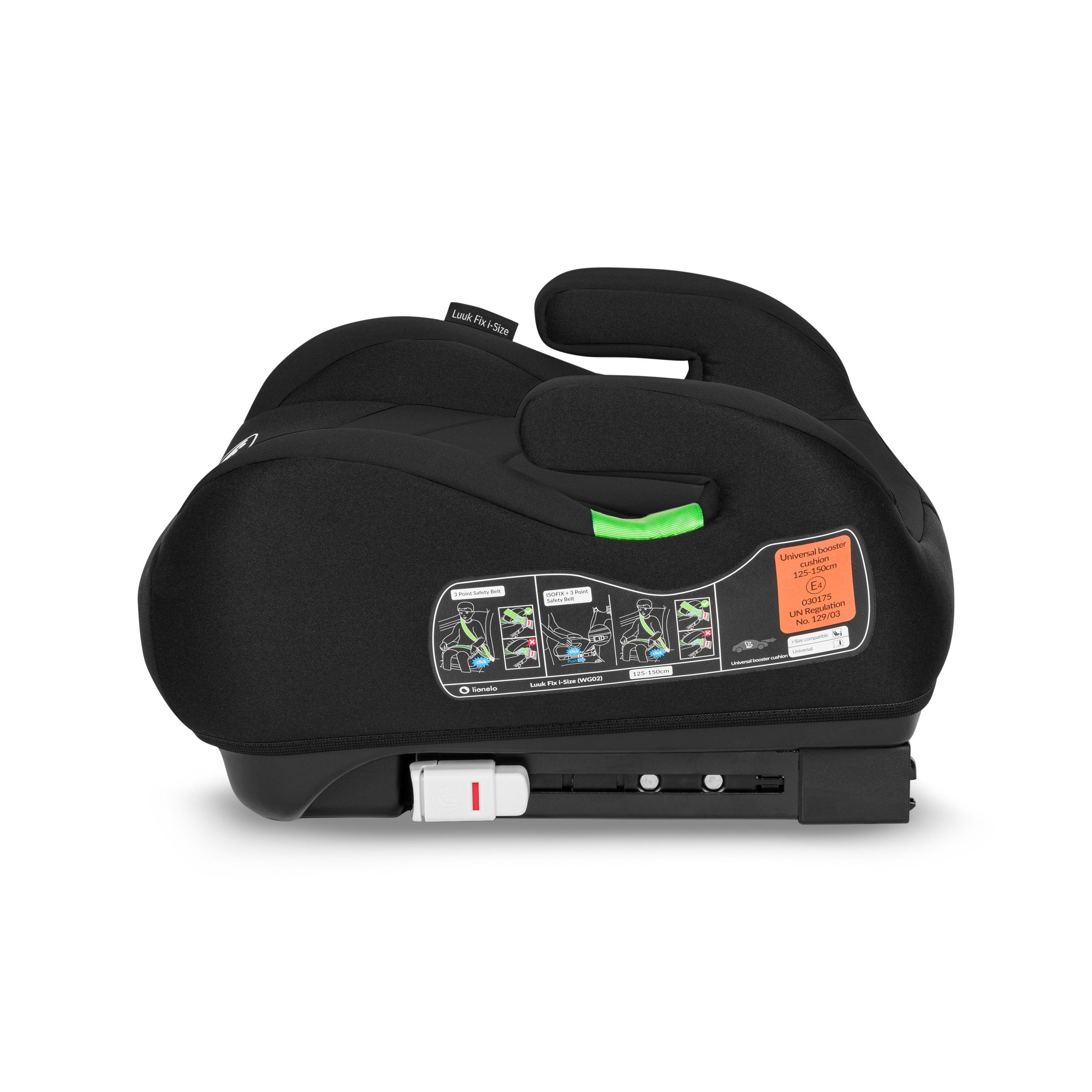lionelo Kindersitzerhöhung LUUK FIX I-SIZE, ab: ab 2 Jhre, bis: bis zu 4 Jahre oder länger, ab: 22,00 kg, bis: 36,00 kg, (Set), ISOFIX / I-SIZE / Maschinenwaschbar / 22-36 kg / 125-150 cm