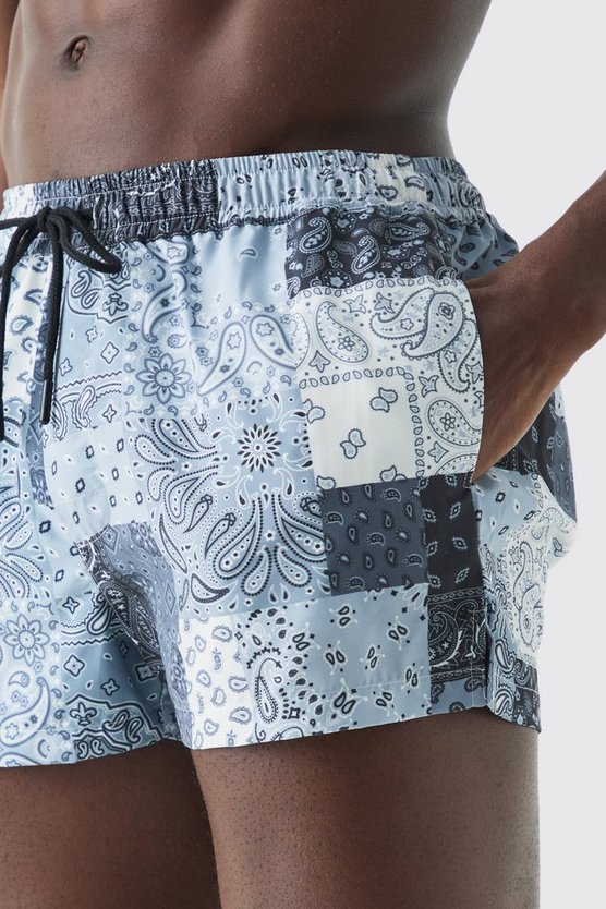 Super Short Bandana Patch Swim Short