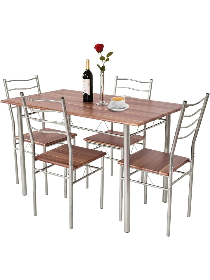COSTWAY Essgruppe 5 tlg Set in Silber günstig kaufen onesize